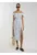Rochie cu imprimeu floral si despicatura adanca – Alb