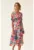 Rochie cu imprimeu floral si maneci kimono