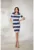 Rochie cu imprimeu in dungi – Albastru