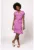 Rochie cu imprimeu si cordon in talie – Roz orhidee – Alb optic –