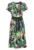 Rochie cu imprimeu tropical si talie marcata – Multicolor