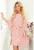 Rochie cu legatura la talie –  2XL-3XL – Roz pudrat – 287-11