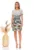 Rochie cu maneci scurte si model floral si geometric