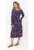 Rochie cu model abstract – maneca lunga –  G-Ella – cu cordon – violet