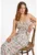 Rochie cu model in carouri si slituri laterale