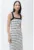 Rochie cu slit lateral si model in dungi