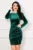 Rochie dama din catifea Kamelis verde cu volan elegant