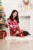 Rochie de Craciun din tricot rosie cu model festiv
