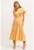 Rochie de bumbac cu maneci butterfly – Galben deschis –