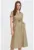 Rochie de bumbac evazata cu un cordon in talie