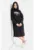 Rochie de bumbac organic cu guler inalt si imprimeu logo New Varisty
