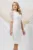 Rochie de cununie ecru Pretty Girl conica cu banda cu perle la gat