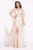 Rochie de lux Goddess aurie cu sclipici si trena pe o parte