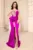 Rochie de lux Isis fuchsia cu peplum si model pretios din margele si strassuri