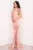 Rochie de lux sirena Esther rose cu flori brodate cu paiete si fulgi