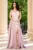 Rochie de nasa Abigail nude tip printesa din tafta cu flori 3D