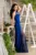 Rochie de nasa lunga Fatima albastru royal cu trena pe o parte