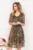Rochie de ocazie Crina in clos cu reflexii aurii si imprimeu by InPuff