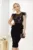 Rochie de ocazie Fofy cu bust din paiete argintii si peplum