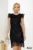 Rochie de ocazie Fofy din dantela neagra cu paiete fine si fulgi