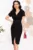 Rochie de ocazie Gertrud neagra conica cu maneci tip lalea