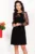 Rochie de ocazie Norina neagra cu broderie florala