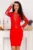 Rochie de ocazie Odette rosie cu aplicatii brodate