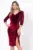 Rochie de ocazie Sammy bordo cu fronseuri si model paietat pe o parte