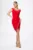 Rochie de ocazie asimetrica cu dantela Vianca Rosie