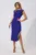 Rochie de ocazie asimetrica din crepe accesorizata cu strass-uri Miliana Albastra
