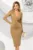 Rochie de ocazie aurie din lurex Pretty Girl cu fronseuri