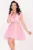 Rochie de ocazie baby-doll roz Beatrix din tulle