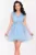 Rochie de ocazie bleu baby-doll Beatrix din tulle