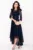 Rochie de ocazie bleumarin asimetrica Francesca cu model din catifea