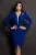 Rochie de ocazie cambrata albastru royal cu brosa detasabila