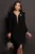 Rochie de ocazie cambrata neagra cu brosa detasabila