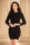 Rochie de ocazie cambrata neagra cu spatele gol si franjuri din strassuri
