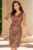 Rochie de ocazie conica Bahar cappuccino cu aplicatii pretioase
