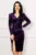 Rochie de ocazie conica Felicia mov cu fronseuri