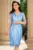 Rochie de ocazie conica bleu Bahar cu aplicatii pretioase