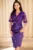 Rochie de ocazie conica mov Catlyn cu bust din flori brodate