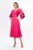 Rochie de ocazie cu flori 3D pe maneci si butoni cu strass-uri Denitra Fucsia