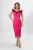 Rochie de ocazie cu model petrecut si volane negre Olisha Ciclam