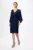 Rochie de ocazie cu pliuri pe bust si maneci maxi Donisha Bleumarin