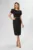 Rochie de ocazie cu strass-uri si maneci scurte bufante Brandy Neagra