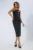 Rochie de ocazie cu umerii goi si butoni aurii Nadine Neagra
