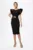 Rochie de ocazie cu volane la umeri Donya Neagra