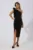 Rochie de ocazie cu volane si crepeu Opal Neagra