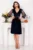 Rochie de ocazie din catifea bleumarin cu maneci din tulle