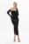 Rochie de ocazie din catifea cu glitter si maneci detasabile Dorata Neagra